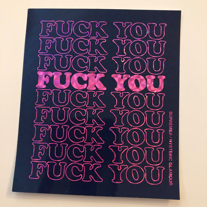 Supreme Fuck You Sticker Black