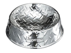 Supreme Diamond Plate Dog Bowl Silver SS23