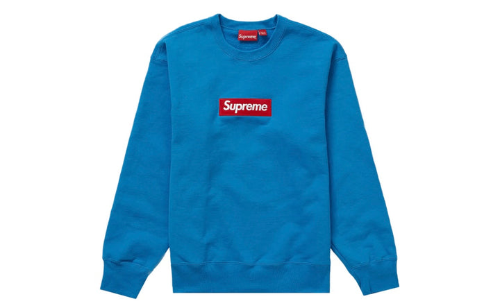 Supreme Box Logo Crewneck Sweatshirt Blue FW22