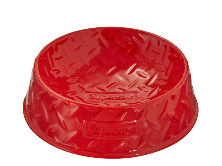 Supreme Diamond Plate Dog Bowl Red SS23