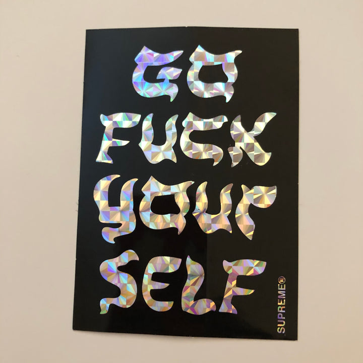 Supreme Go Fuck Yourself Sticker Black