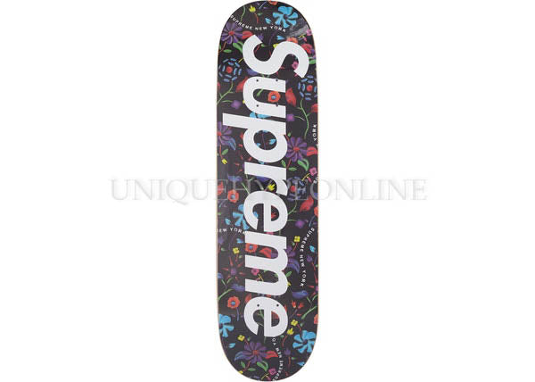 Supreme Airbrushed Floral Skateboard Deck Black SS19