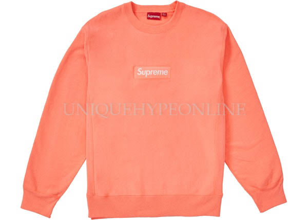 Supreme Box Logo Crewneck FW18 Fluorescent Pink
