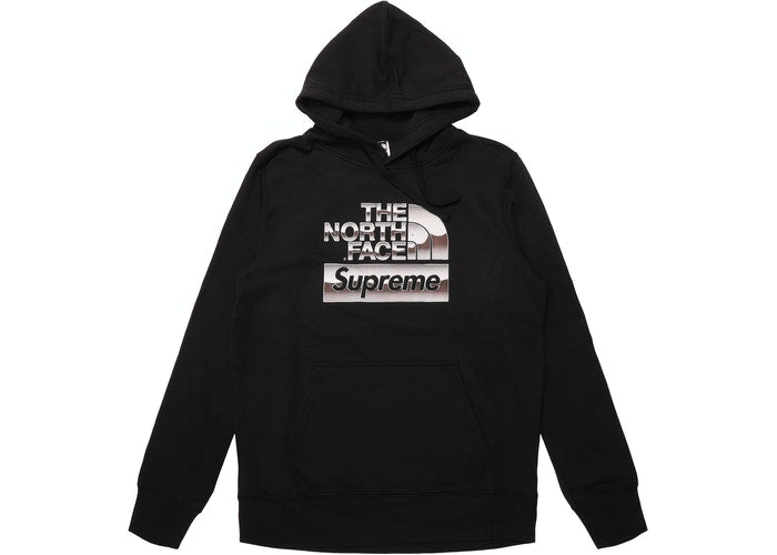 Supreme North Face Metallic Logo Hooded Sweatshirt SS18 Black