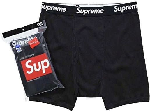 Supreme Hanes Boxer (4 Pack) Briefs Black