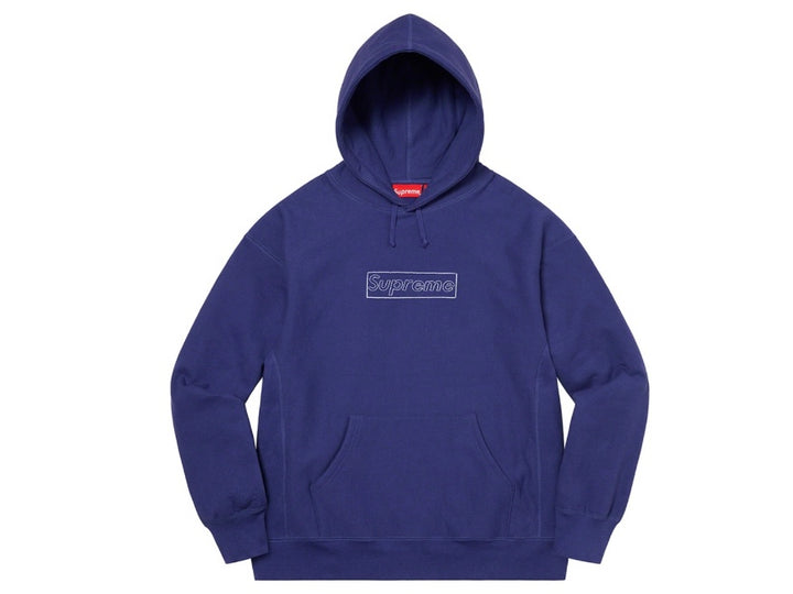 Supreme KAWS Chalk Box Logo Hooded Sweatshirt Washed Navy SS21 ...