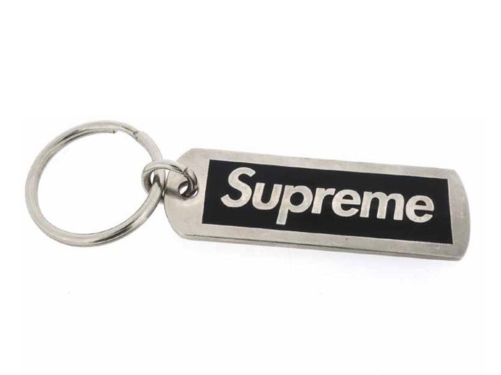 Supreme Metal Tag Keychain Black SS14
