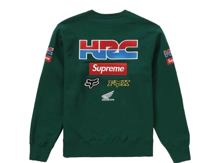 Supreme Honda Fox Racing Crewneck Dark Green FW19