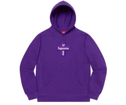 Supreme Cross Box Logo Hooded Sweatshirt Purple FW20