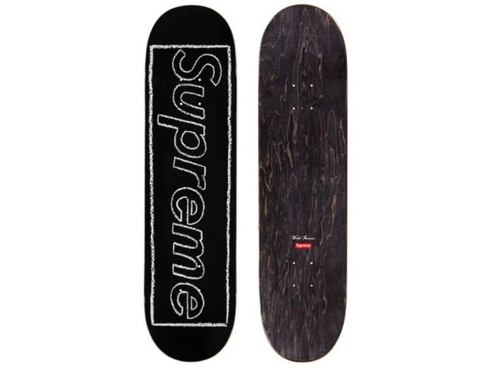 Supreme KAWS Chalk Logo Skateboard Deck Black SS21