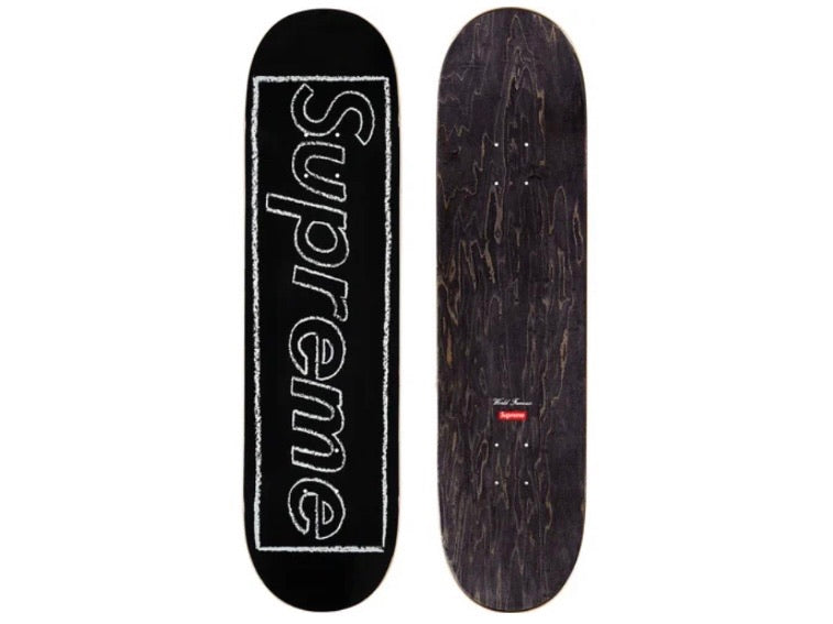 Supreme KAWS Chalk Logo Skateboard Deck Black SS – UniqueHype