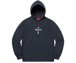 Supreme Cross Box Logo Hooded Sweatshirt Navy FW20