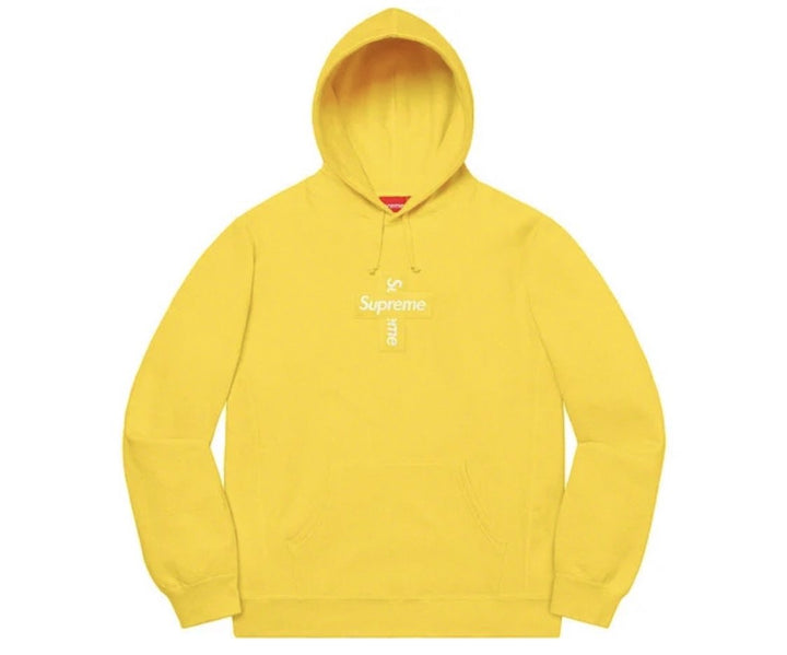 Supreme Cross Box Logo Hooded Sweatshirt Lemon FW – UniqueHype
