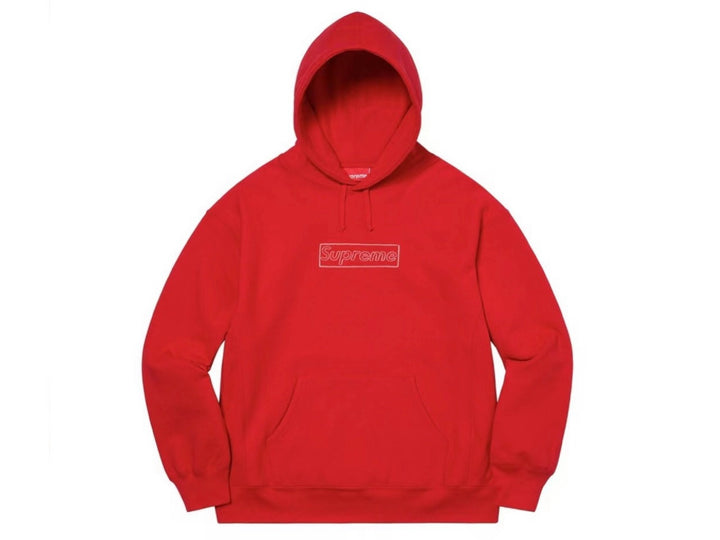 Supreme KAWS Chalk Box Logo Hooded Sweatshirt Red SS21