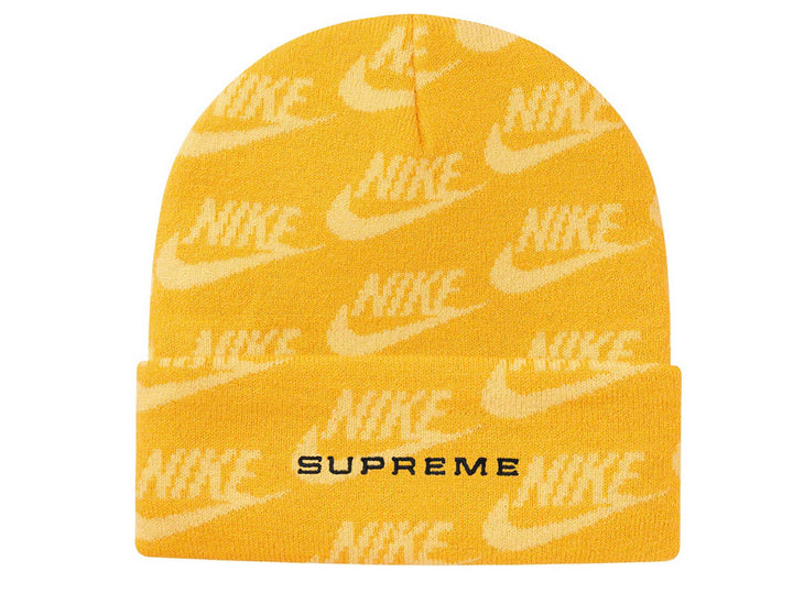 Supreme Nike Jacquard Logos Beanie SS21 Pale Yellow