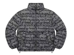 Supreme Fat Tip Jacquard Denim Puffer Jacket Black SS22