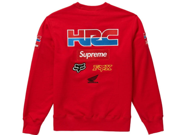 Supreme Honda Fox Racing Crewneck Red FW19 no – UniqueHype