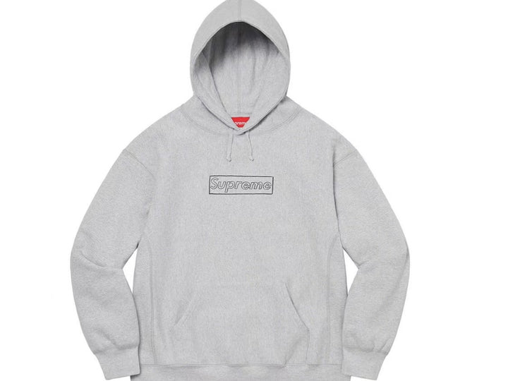 Supreme KAWS Chalk Box Logo Hooded Sweatshirt Heather Grey SS21
