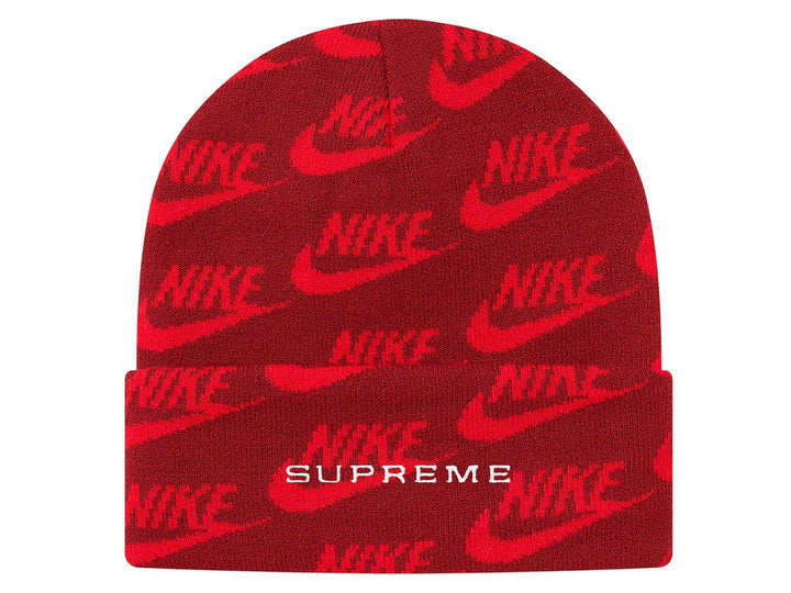Supreme Nike Jacquard Logos Beanie SS21 Red