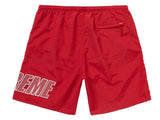 Supreme Logo Applique Water Shorts Red SS19