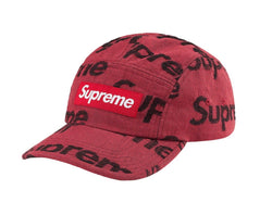 Supreme Frayed Logos Denim Camp Cap Red SS21