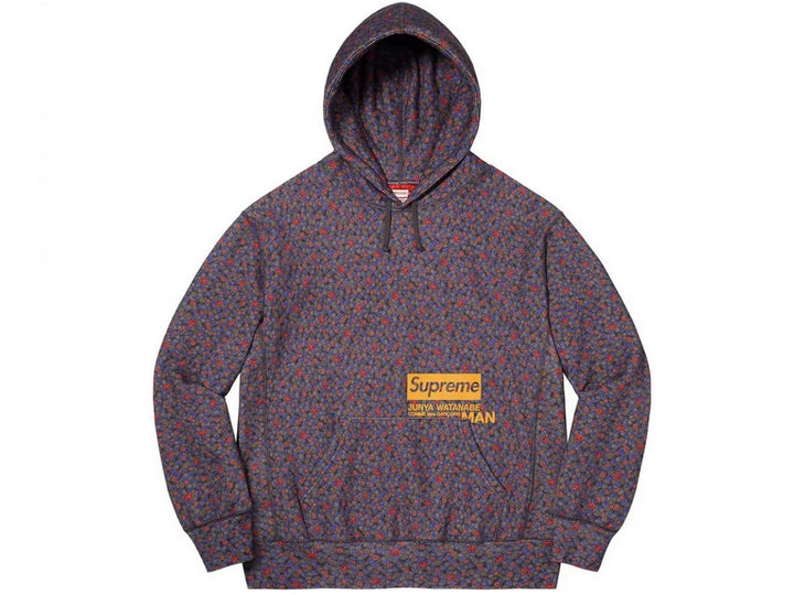 Supreme x Junya Watanabe CDG Man Hooded Sweatshirt Black Flowers FW21