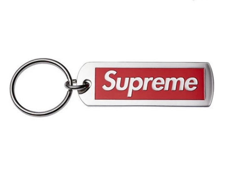 Supreme Metal Tag Keychain Red SS14