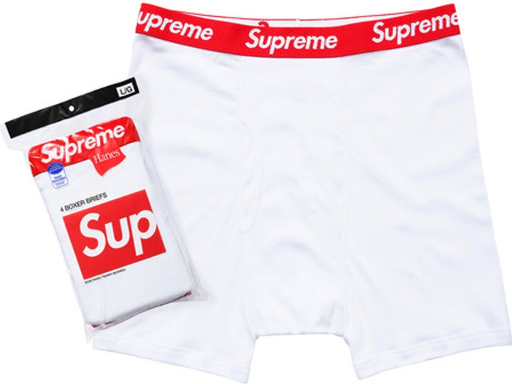 Supreme Hanes Boxer (4 Pack) Briefs White