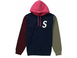 Supreme S Logo Colorblocked Hooded Sweatshirt Navy SS19