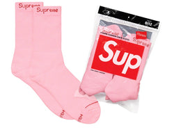 Supreme Hanes Socks (4 Pack) Pink FW21