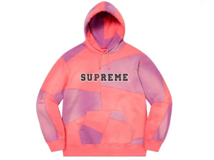 Supreme Patchwork Hooded Sweatshirt Bright Coral FW20