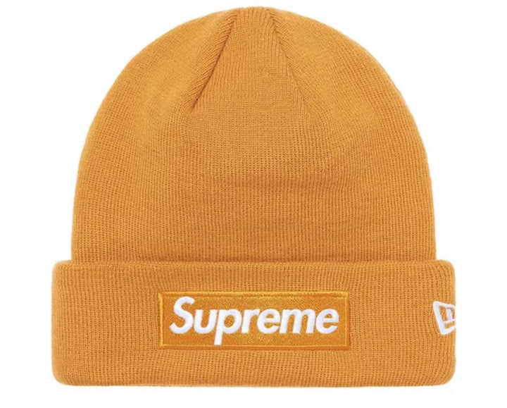 Supreme New Era Box Logo Beanie Light Mustard (FW21)